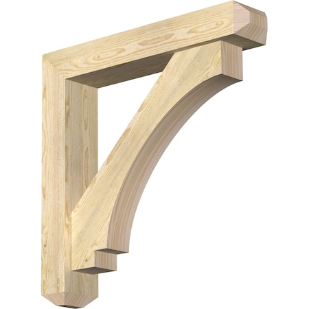 Imperial Craftsman Rough Sawn Bracket w/ Offset Brace, Douglas Fir, 6"W x 32"D x 32"H